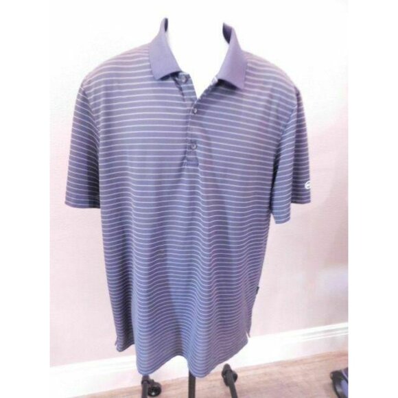 AG Green Label XL Gray White Stripe Men's  POLO - Picture 2 of 7